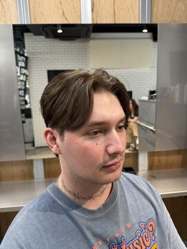 リレーションメンズヘアー(RELATION MEN'S HAIR) スパイラルパーマツーブロックセンター分けニュアンスパーマ