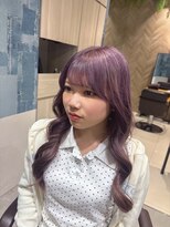 アース 郡山コスモス通り店(HAIR&MAKE EARTH)&nbsp;ラベンダーグレージュ×韓国風ロング