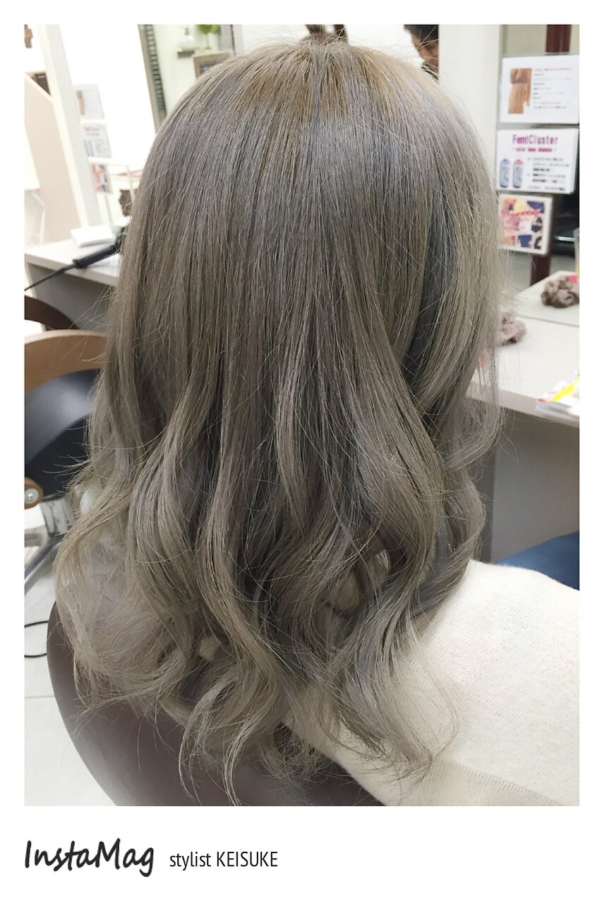 プラチナアッシュグレー】くすんだシルバー系カラー^ ^：L001882739