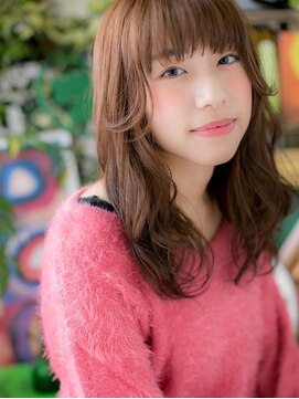 カバーヘア イヴ 戸頭店(COVER HAIR EVE) *COVER HAIR*ヌーディカラー＆斜めバングの小顔セミロング