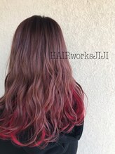 ヘアーワークス ジジ(HAIR works JIJI) ピンクレッド×インナーカラー