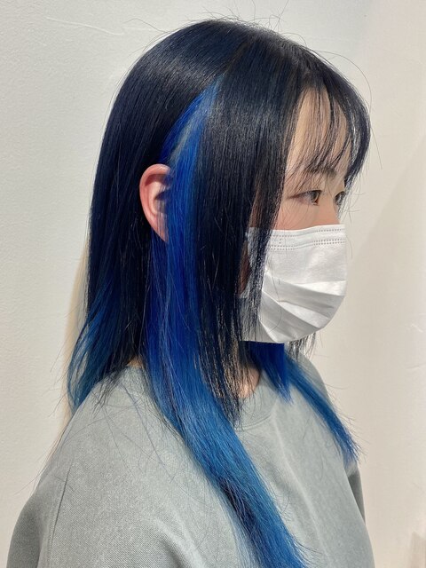 【SENA】インナーブルー ネイビー ブルーブラック ロングウルフ