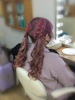 ヘアアンドメイク ゼン ヨコハマ(Hair&Make ZEN YOKOHAMA)&nbsp;編み込みとリボンのツインスタイル