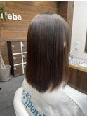 ナチュラルストレート×艶カラー