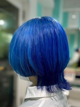 マティーナ ヘアー 池袋(Matina hair) 【ショートウルフ×ビビッドブルー】20代30代40代50代