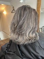 ジジ アドラーブル ヘア サロン(JiJi ADRABLE HAIR SALON)&nbsp;エアタッチ　バレイヤージュ　グレージュ　40代　50代