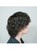 波巻きパーマ×メンズウルフ