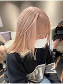 14182ブリーチ＆ダブルカラーホワイトブロンドハイトーンカラー