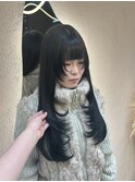顔周りレイヤー×艶髪ブルーブラック