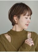 丸みショート・ボブ/丸顔/前髪あり/絶壁解消/３0代/４0代/５0代