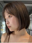 大人可愛いシースルーバング×小顔ナチュラルボブ