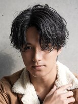 カライング(ing) スーツ短髪ツーブロック束感モテる黒髪シークレットパーマ流行