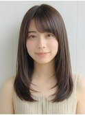縮毛矯正/レイヤーカット/セミロング/イメチェン/トレンド