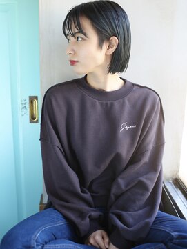 バース(BIRTH) 天神【BIRTH】くすみブルー×透けバング耳かけショート　4