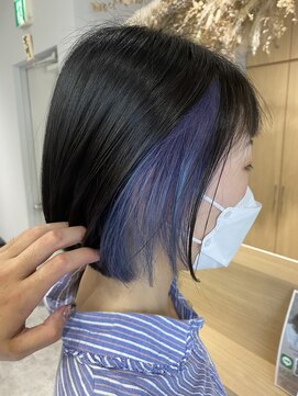 アヴァンス 京橋店(AVANCE) ナチュラルボブ×ブルーインナーカラー
