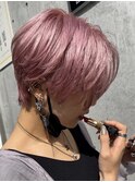 ショート×ペールピンク