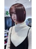 あご下3cm丸みボブ 10代20代 大阪梅田 ピンクラベンダー