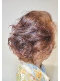 シニアショートレイヤー×クリープパーマ×ヘアマニキュア