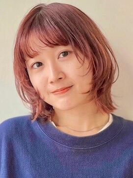 ガーデン 銀座(GARDEN) 顔まわりレイヤー/くびれヘア/アプリコットオレンジ夏/20代/30代