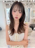 ハッシュカット☆韓国レイヤー フェミニンロング レイヤーカット