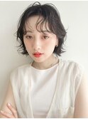 オリーブベージュショートミニボブグレージュブリーチレイヤー