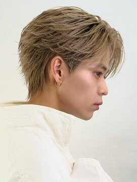 オーシャントーキョーオーバー 渋谷(OCEAN TOKYO OVER) マッシュセンターパートツーブロックフェザーパーマニュアンス