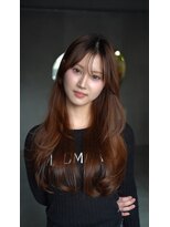 レノラ 本町(LENORA) 美髪ミディアムレイヤーカットデジタルパーマチェリーブラウン