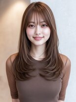 カノエ 福岡香椎店(canoe)&nbsp;レイヤーカット 透明感カラー 艶髪 ブラウンベージュ 20代