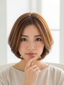 フープ 川越(hoop) 明るめクールショート川越/ボブ/ハイライト/白髪ぼかし/白髪染め