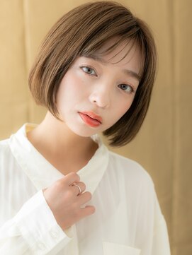 カバーヘア ブリス 北浦和(COVER HAIR bliss) ミルクティーアッシュブリーチなし小顔丸みボブX北浦和20代30代