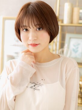 カバーヘア ブリス 北浦和(COVER HAIR bliss) コーラルベージュブリーチなし小顔丸みショートボブh5北浦和30代