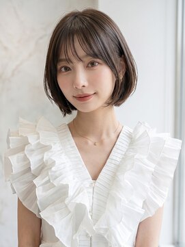 ジーナ 熊本(Zina) 髪質改善*ダークパープル丸みショート*美髪【Zina熊本】