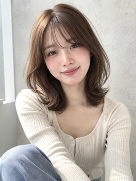 ノア 三宮店(NOA) 【NOA】韓国風くびれミディ顔まわりレイヤーシースルーバング