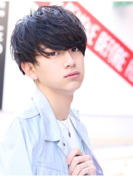 ネイビー(NAVY) サイドスライドシャープマッシュ☆