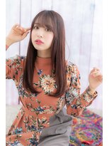 ミック 日暮里店(miq)&nbsp;ピンクブラウンが大人かわいい♪艶カラーストレートロングa