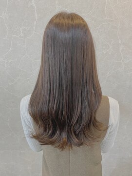 ジーナ 船橋(Zina) オトナ女子ツヤ髪アッシュカラーふんわりミディシースルーバング