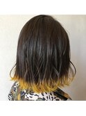 ＊裾カラーくびレイヤーグラデーションイエロー10代20代30代◎