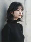 ☆オリーブグレーココアベージュ小顔クラゲヘアー/黒髪/髪質改善