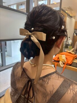 ヘア ルーナ バイ アプリーレ(hair lune by Aprire) ヘアセット結婚式二次会お呼ばれ大人可愛いシニヨンお団子ヘア