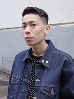 ランプ 代官山(the lamp)&nbsp;黒髪フェードツーブロック大人ナチュラルショートアップバング