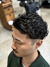 【カールウェーブ×激渋七三ヘア】