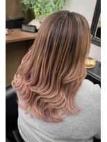 ランルコネ(ran rukone)&nbsp;バレイヤージュ×白髪ぼかし×髪質改善カラーの立体感デザイン