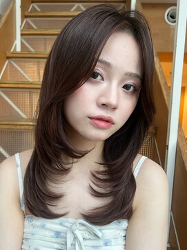 バイオレット 表参道店(Violet) ミディアムレイヤーハッシュカットアイスグレーIB-44