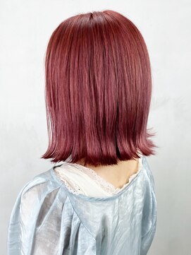 アイティー バイ アルバム 中野店(IT by ALBUM) レッドボブ_オリーブカラーハイライトカラー_ba306011