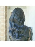 暗髪なのに抜け感抜群♪ネイビーブルー