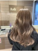 白髪率40%!脱白髪染めハイライト・ミルクティーベージュ