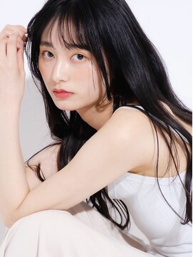 インデックスヘアーユー 錦糸町店(in'dex hair - U) 韓国風黒髪ロングスタイル[錦糸町/錦糸町駅/錦糸町北口/前髪]