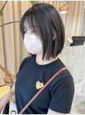 切りっぱなしボブ　グレーアッシュ