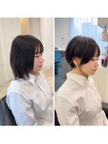 イヴォークトーキョーオーサカ(EVOKE TOKYO osaka)&nbsp;丸みショート 耳かけ 可愛い おしゃれ 小顔 骨格補正 暗髪