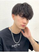 ソフトツイストパーマツーブロックマッシュショートレイヤー